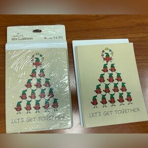 Hallmark Vintage 15 Invitations Holiday Christmas Winter Birds